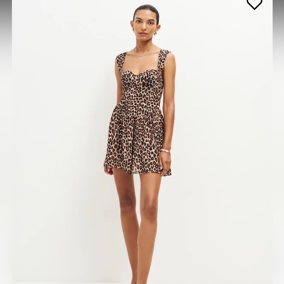 New Reformation Taiga Leopard Print Mini Dress - Picture 6 of 15
